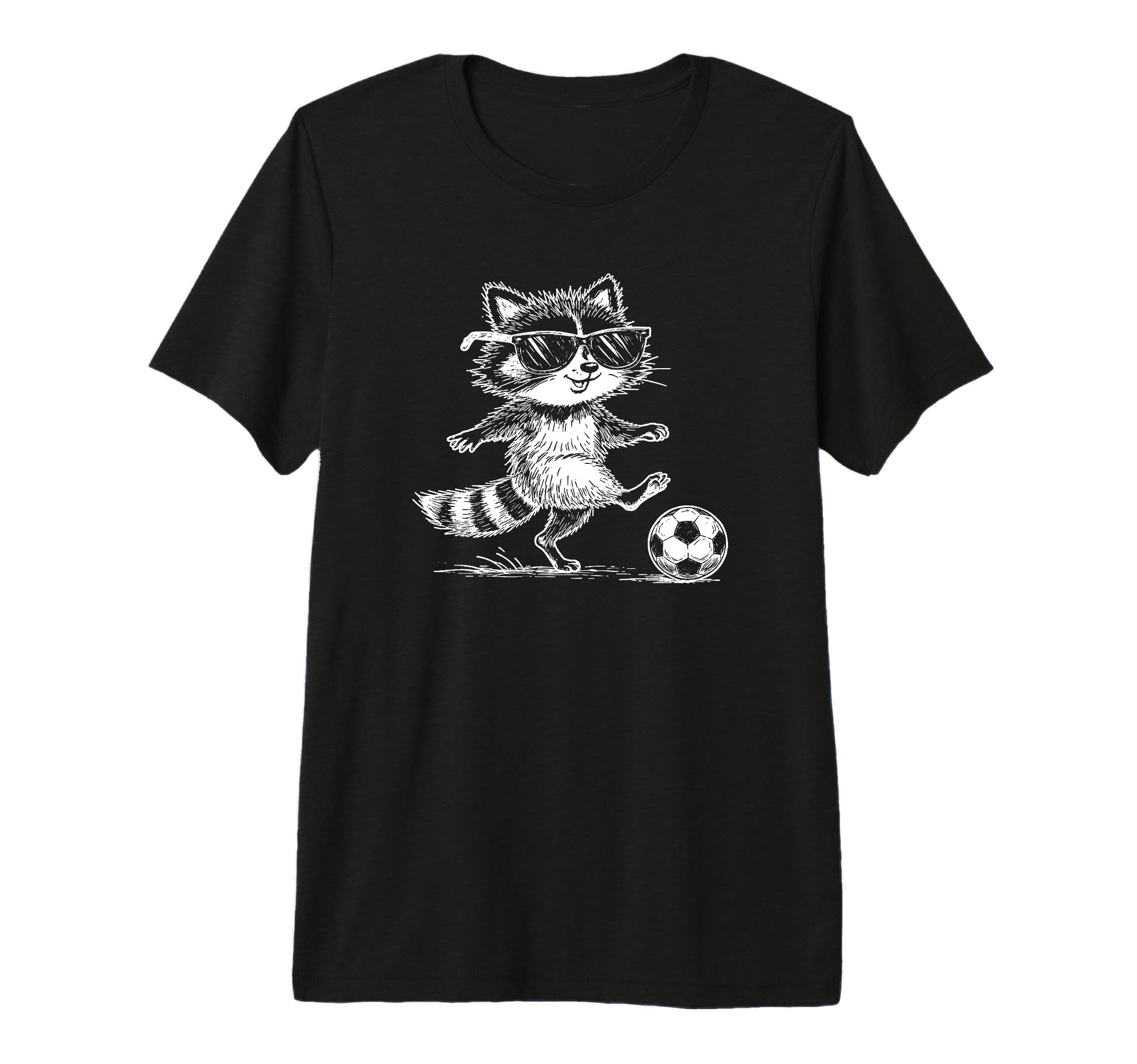 Funny Soccer Raccoon Sunglasses T-Shirt - Casual Everyday Wear for Adults - T-Shirt, Sweatshirt, Hoodie