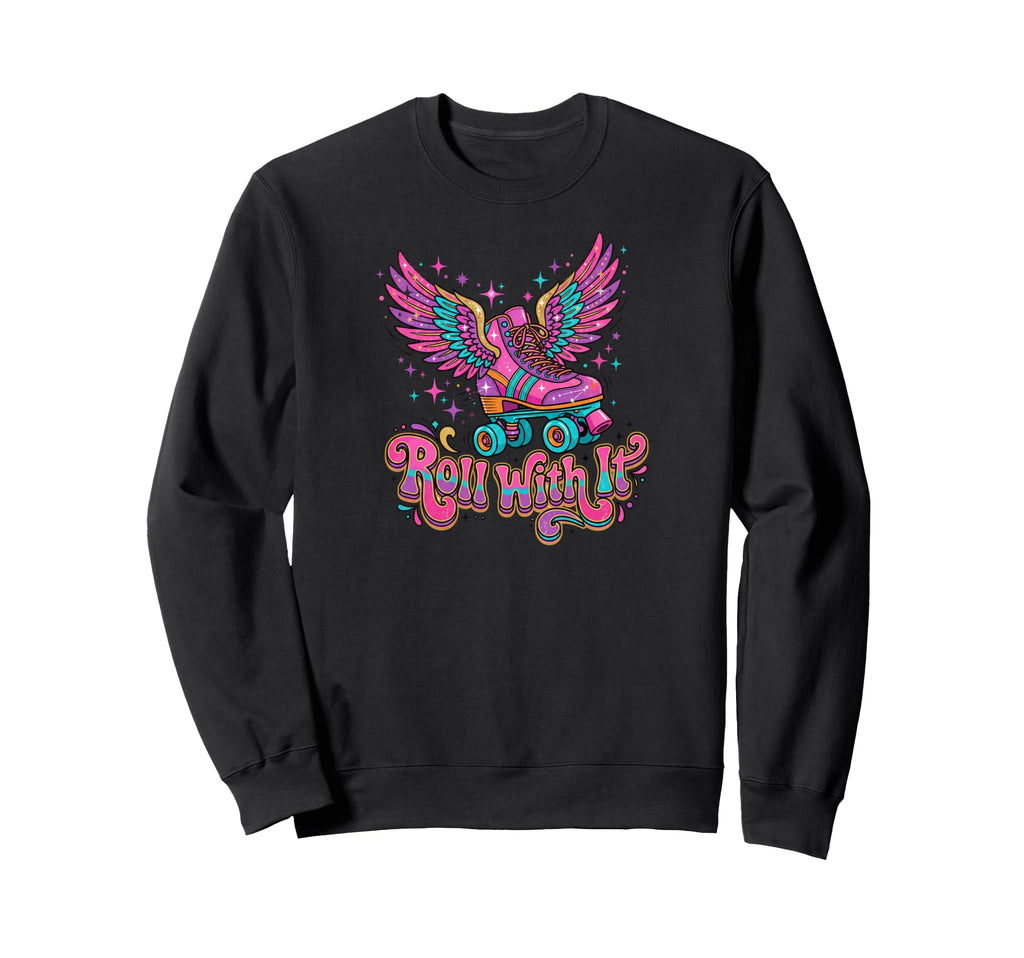 Roll It Winged Roller Skate Vibes Sweatshirt - Trendy Graphic Men Women - T-Shirt, Sweatshirt, Hoodie