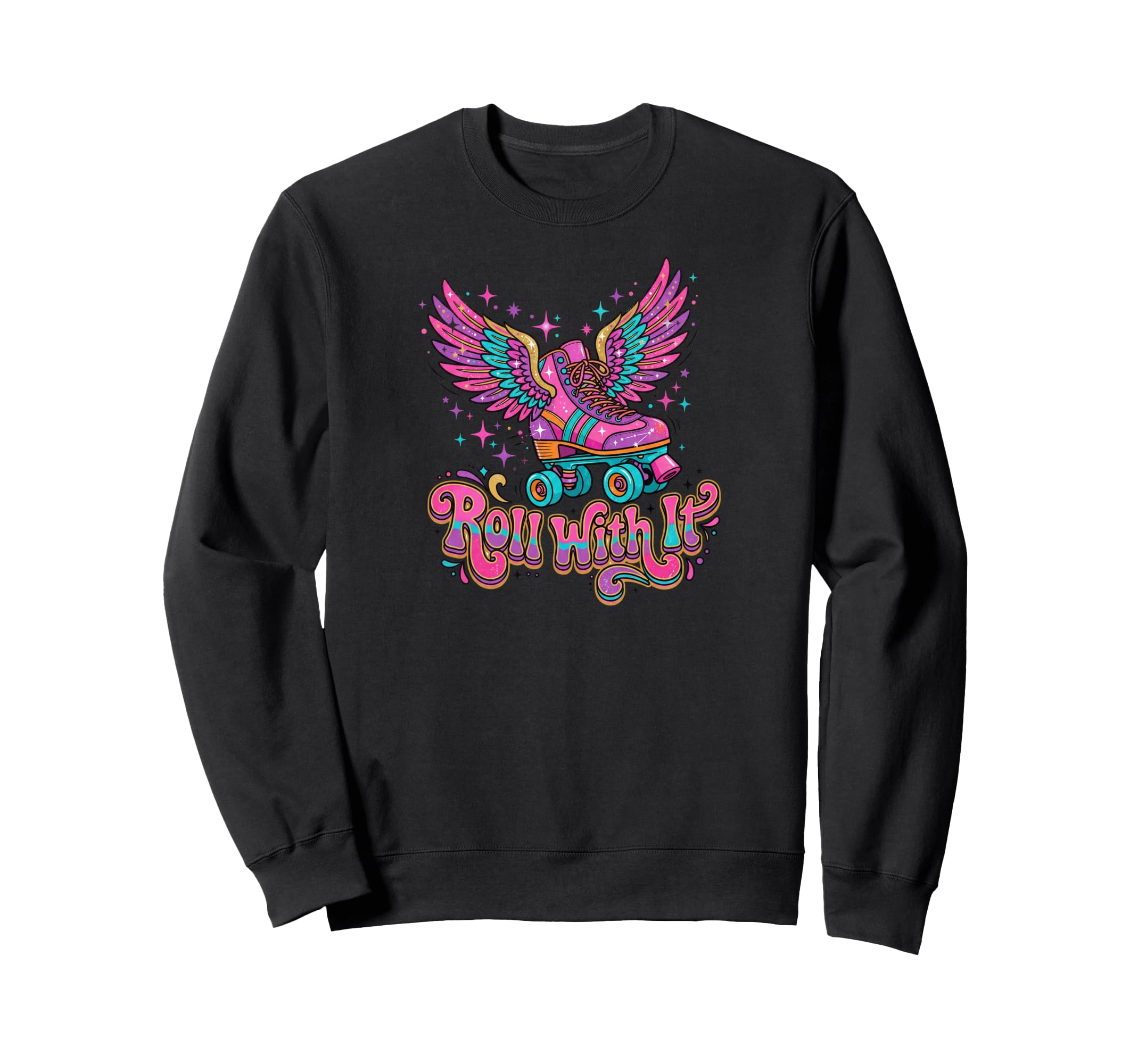 Roll It Winged Roller Skate Vibes Sweatshirt - Trendy Graphic Men Women - T-Shirt, Sweatshirt, Hoodie