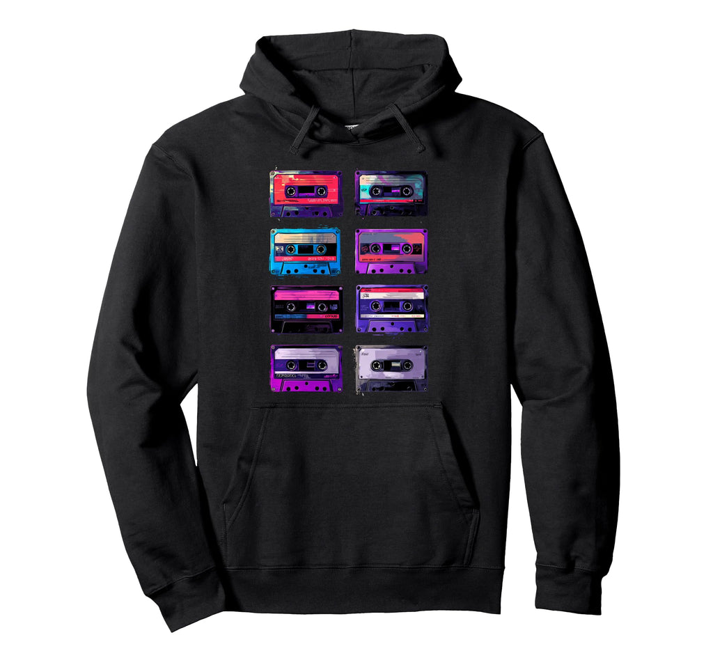 Cassette Music Tapes Grid 80S 90S Hoodie - Unique Graphic Unisex - T-Shirt, Sweatshirt, Hoodie