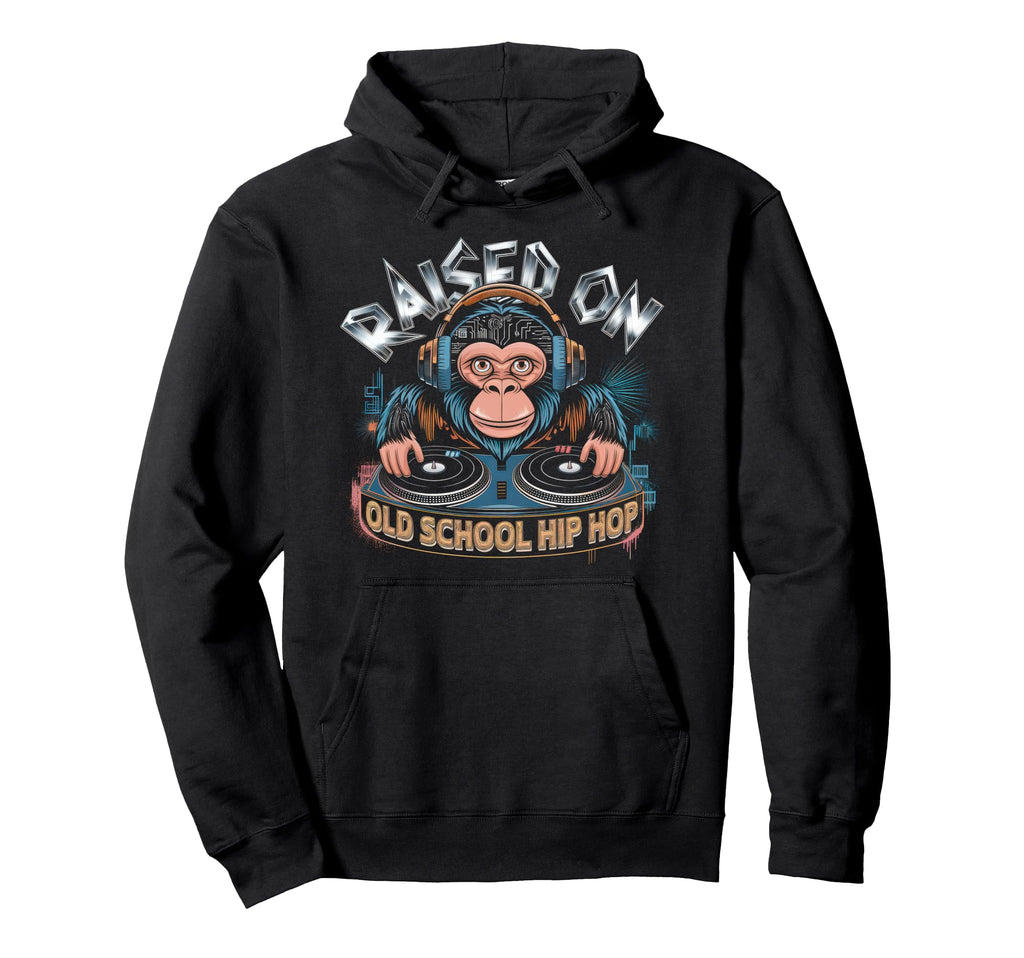Raised Old School Graffiti Rap Hip Hoodie - Fun Novelty Design for Adults - T-Shirt, Sweatshirt, Hoodie