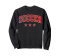 Soccer All Red Stars Text Sweatshirt - Aesthetic Graphic Men Women - T-Shirt, Sweatshirt, Hoodie