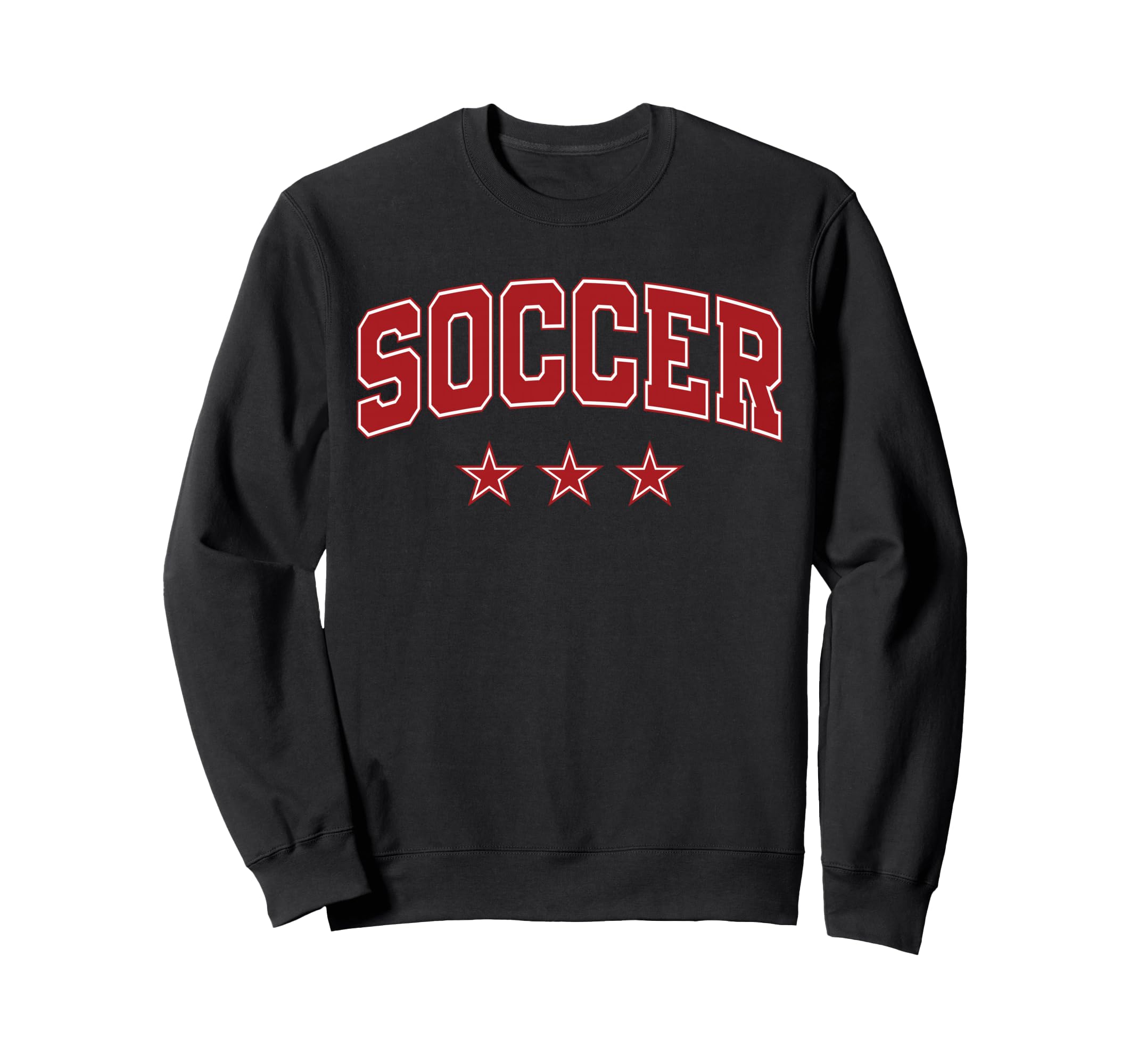 Soccer All Red Stars Text Sweatshirt - Aesthetic Graphic Men Women - T-Shirt, Sweatshirt, Hoodie