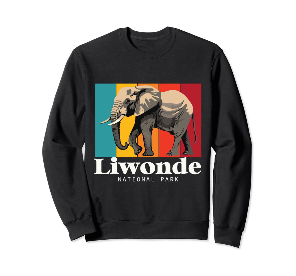 Elephants African Safari Liwonde Sweatshirt - Minimalist Print for Adults - T-Shirt, Sweatshirt, Hoodie