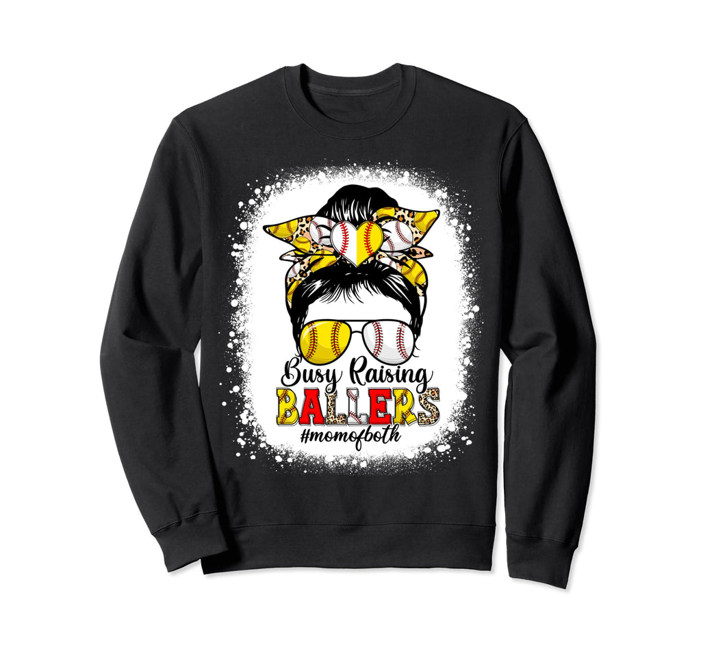 Busy Raising Ballers Baseball Sweatshirt - Minimalist Print Unisex - T-Shirt, Sweatshirt, Hoodie
