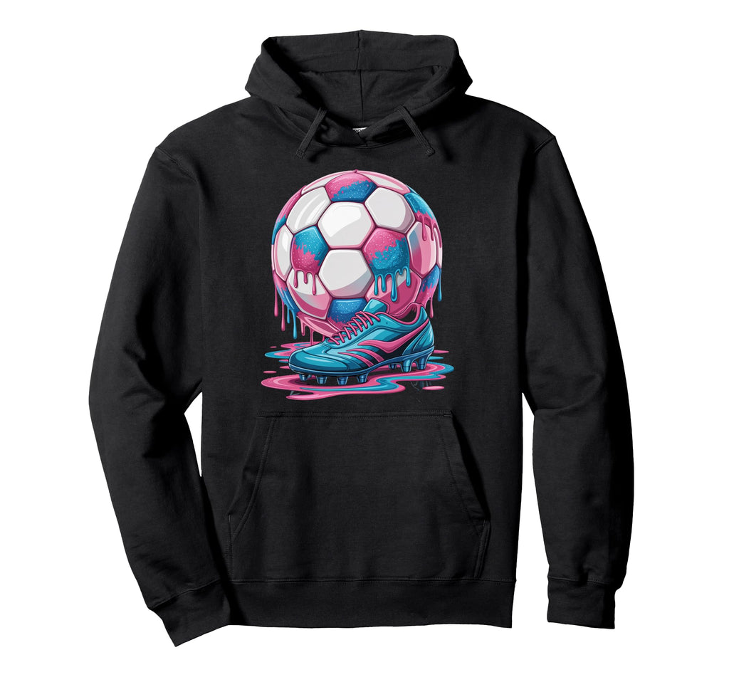 Soccer Ball Drip Ice Cream Drip Game Hoodie - Unique Graphic for Adults - T-Shirt, Sweatshirt, Hoodie