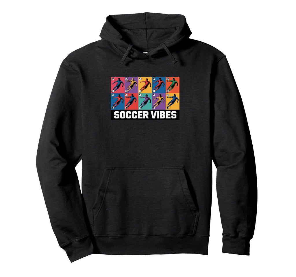 Soccer Vibes Colorful Action Packed Soccer Hoodie - Novelty Apparel Unisex - T-Shirt, Sweatshirt, Hoodie