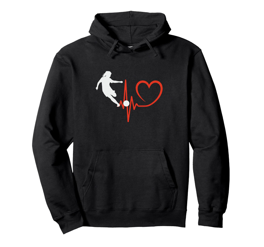 Soccer Heartbeat Female Player Hoodie - Aesthetic Graphic Men Women - T-Shirt, Sweatshirt, Hoodie