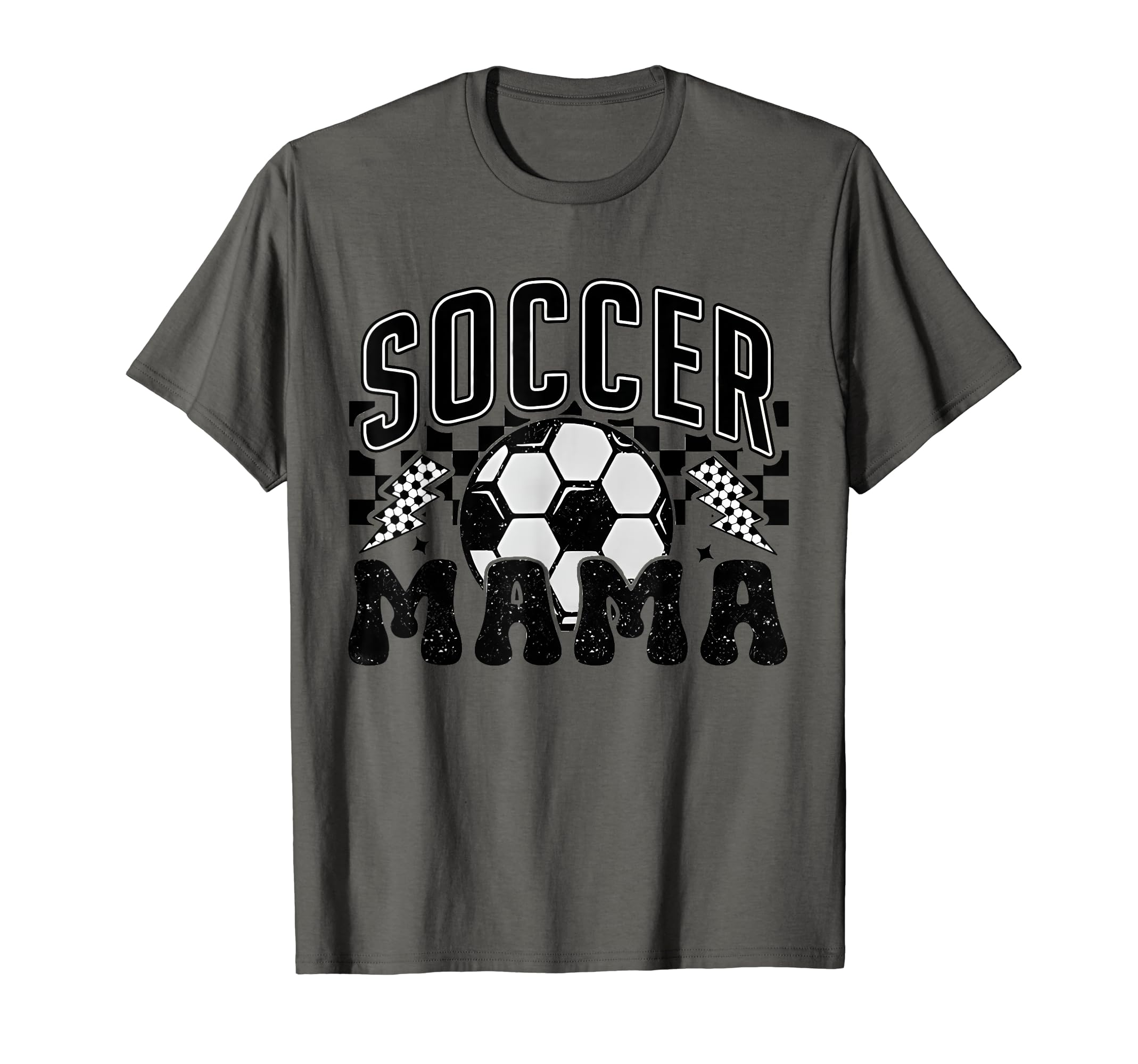 Checkered Soccer Mama Soccer Mom Soccer T-Shirt - Trendy Graphic Men Women - T-Shirt, Sweatshirt, Hoodie