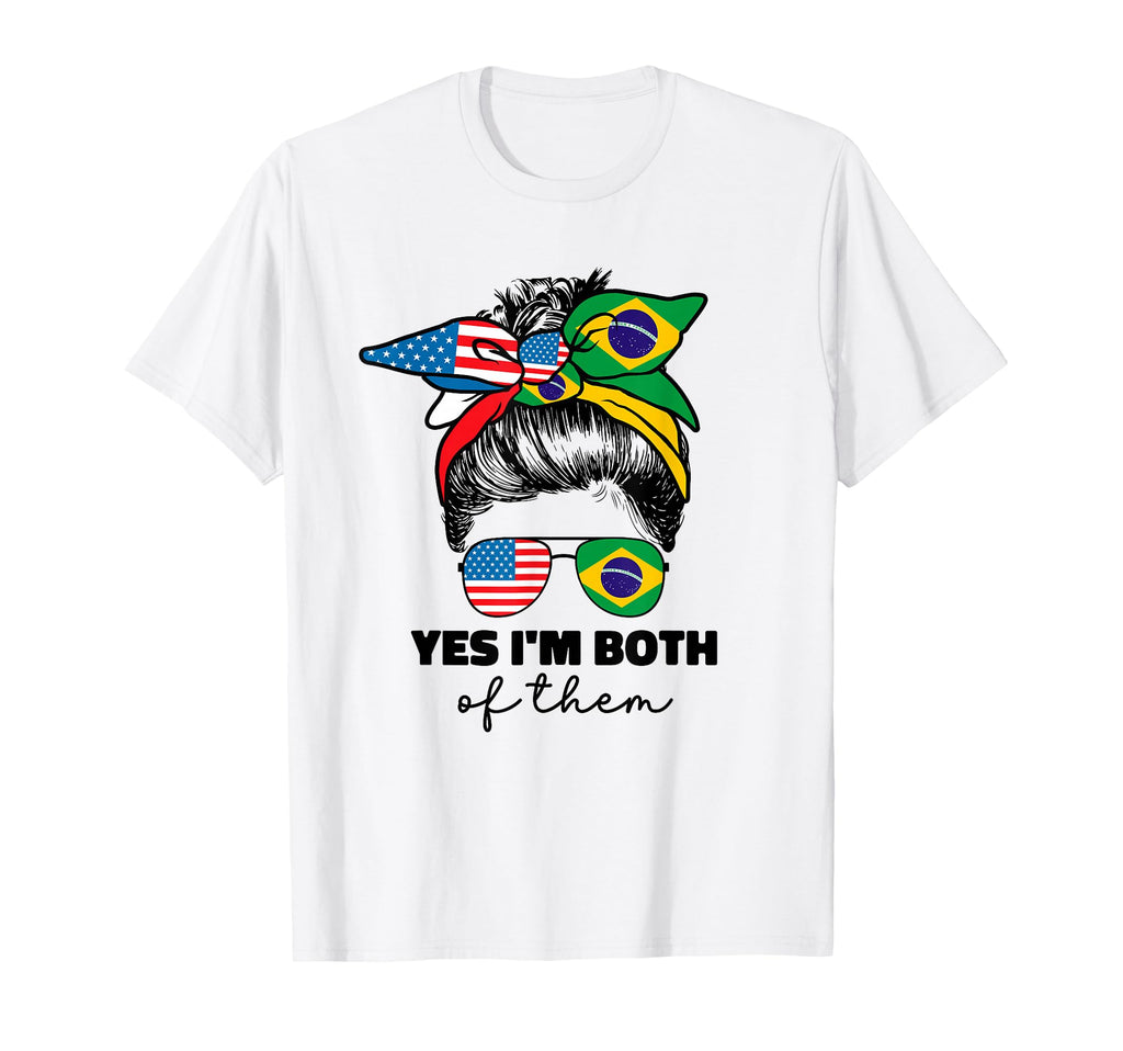 Half American And Brazilian America T-Shirt - Aesthetic Graphic Unisex - T-Shirt, Sweatshirt, Hoodie