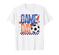 Game Day Soccer Season Blue Orange T-Shirt - Aesthetic Graphic for Adults - T-Shirt, Sweatshirt, Hoodie