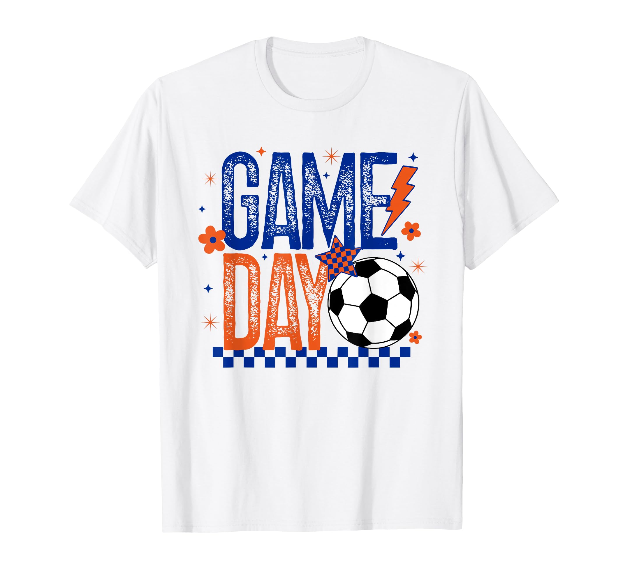Game Day Soccer Season Blue Orange T-Shirt - Aesthetic Graphic for Adults - T-Shirt, Sweatshirt, Hoodie