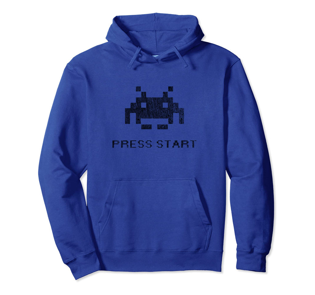 Press Start Arcade Retrogame Gaming Hoodie - Fun Novelty Design for Adults - T-Shirt, Sweatshirt, Hoodie