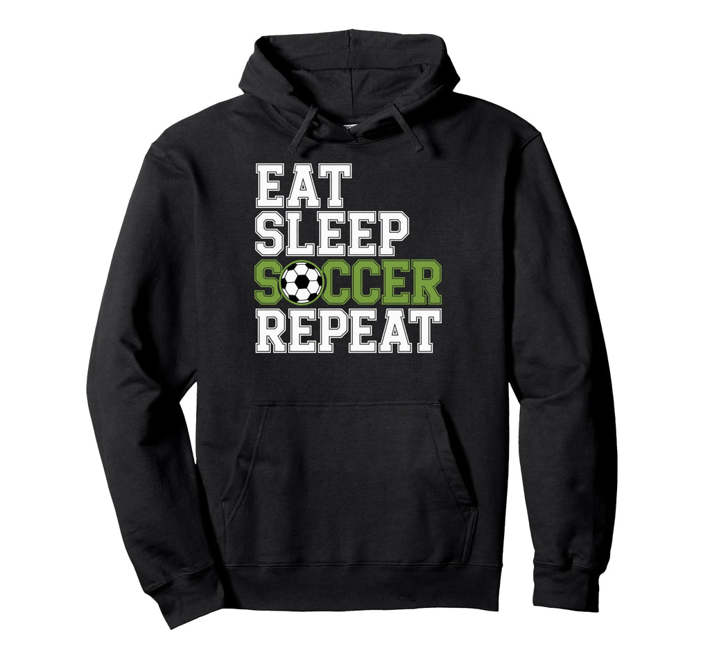 Eat Sleep Soccer Repet Goalie Player Hoodie - Minimalist Print for Adults - T-Shirt, Sweatshirt, Hoodie