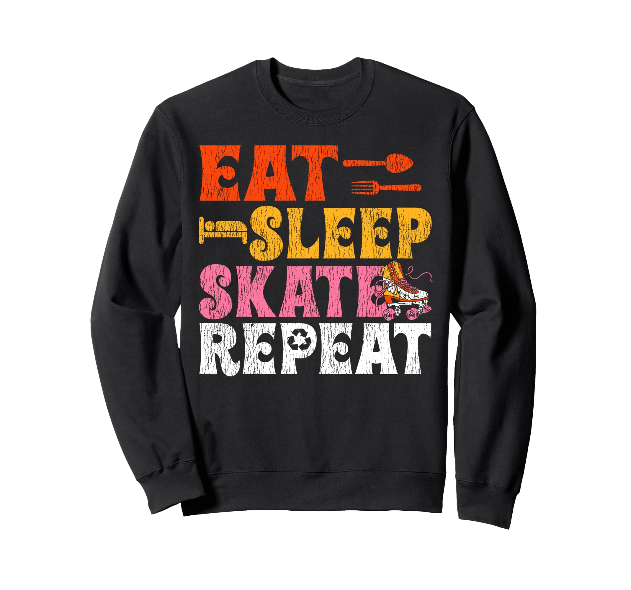 Roller Skating Skate 1970S Eat Sweatshirt - Trendy Graphic for Adults - T-Shirt, Sweatshirt, Hoodie