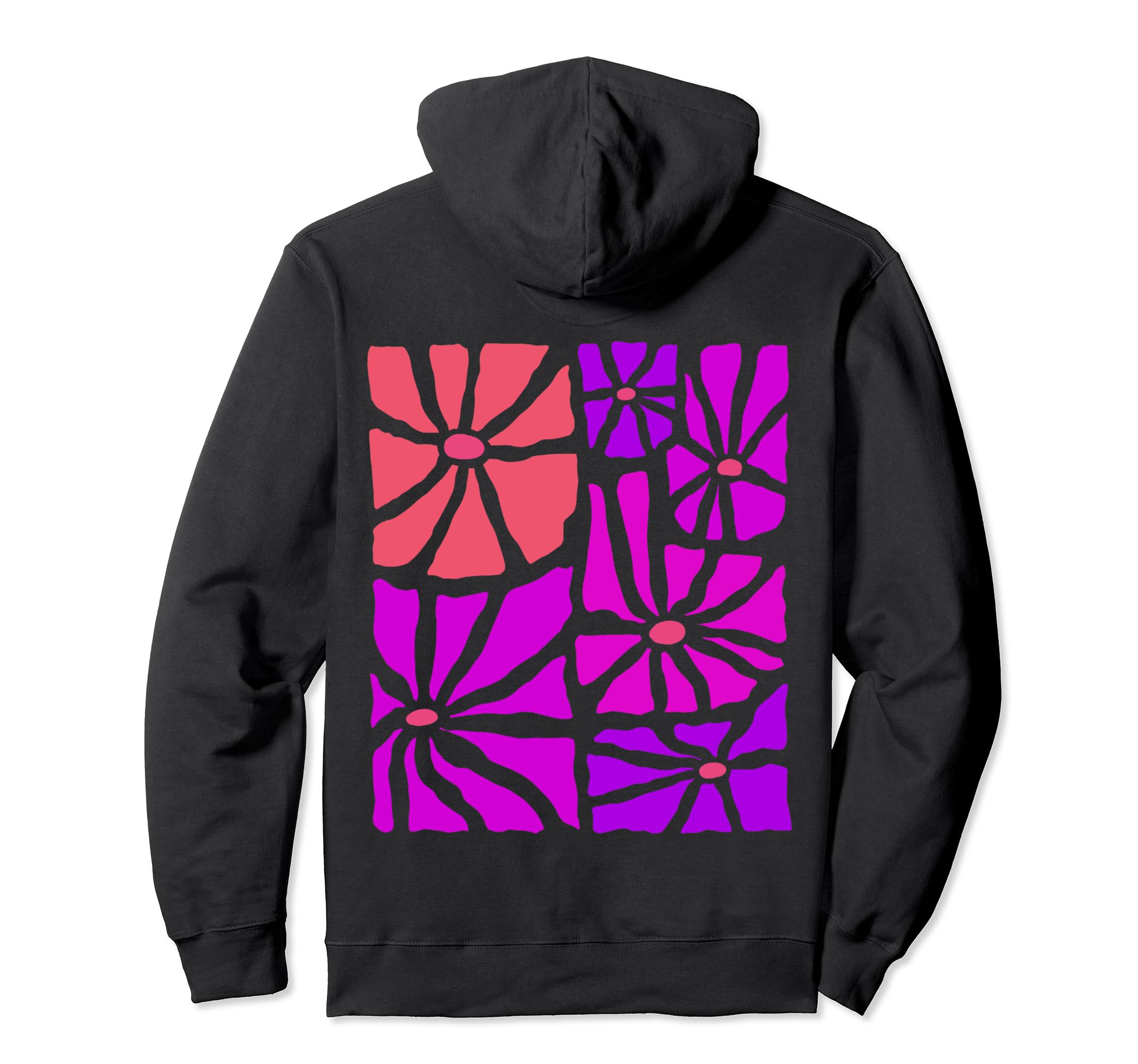 Boho Flower Purple Daisy Floral Hoodie - Minimalist Print Unisex - T-Shirt, Sweatshirt, Hoodie