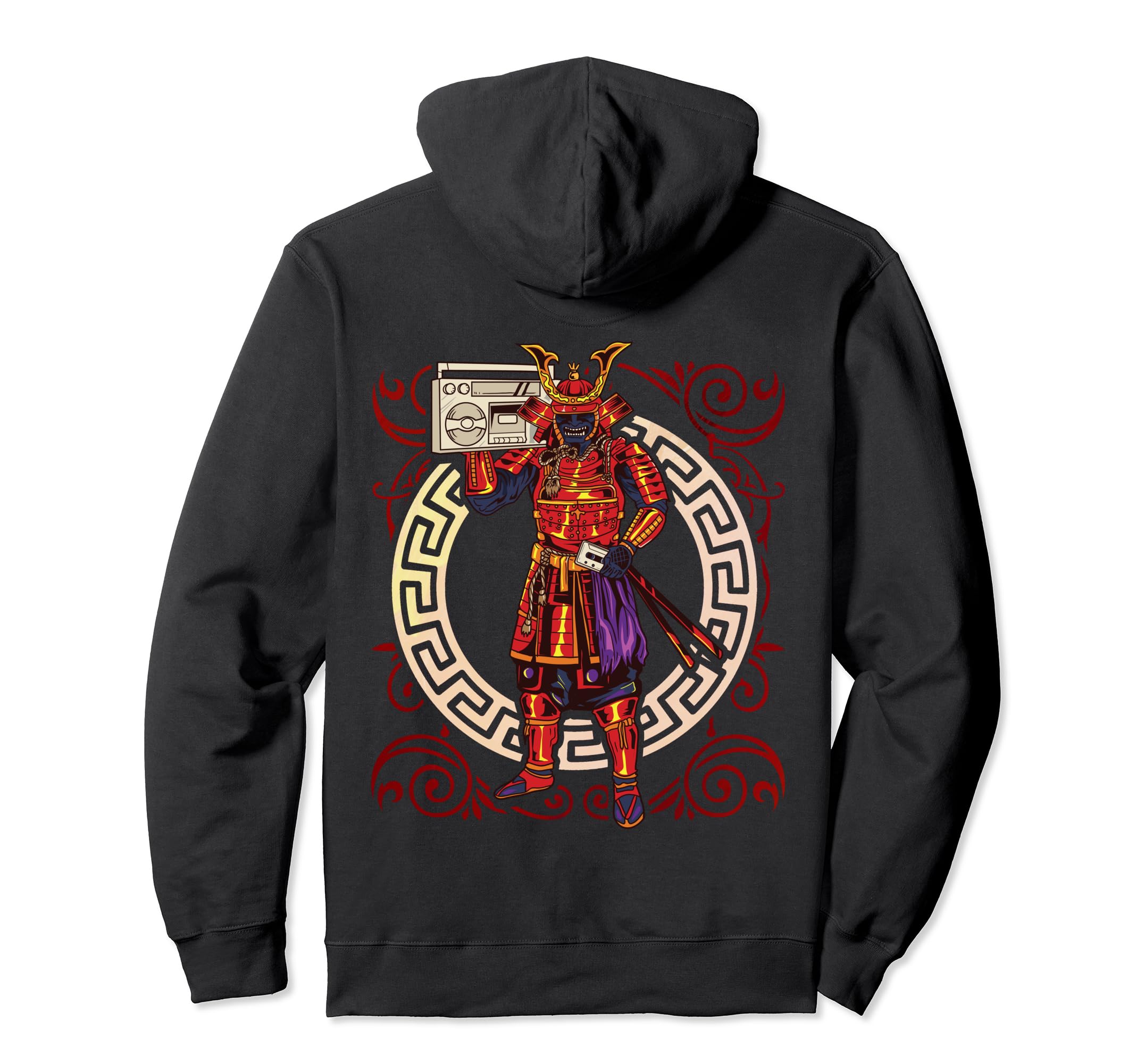 Samurai Holding Boombox And Cassette Tape Hoodie - Custom Art Print Unisex - T-Shirt, Sweatshirt, Hoodie