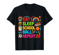 Eat Sleep School Ball Repeat Sports T-Shirt - Minimalist Print Men Women - T-Shirt, Sweatshirt, Hoodie