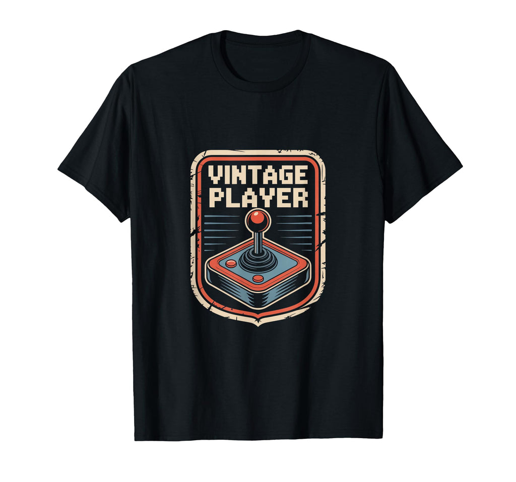 Player Arcade Joystick Gamer Badge T-Shirt - Casual Everyday Wear Unisex - T-Shirt, Sweatshirt, Hoodie