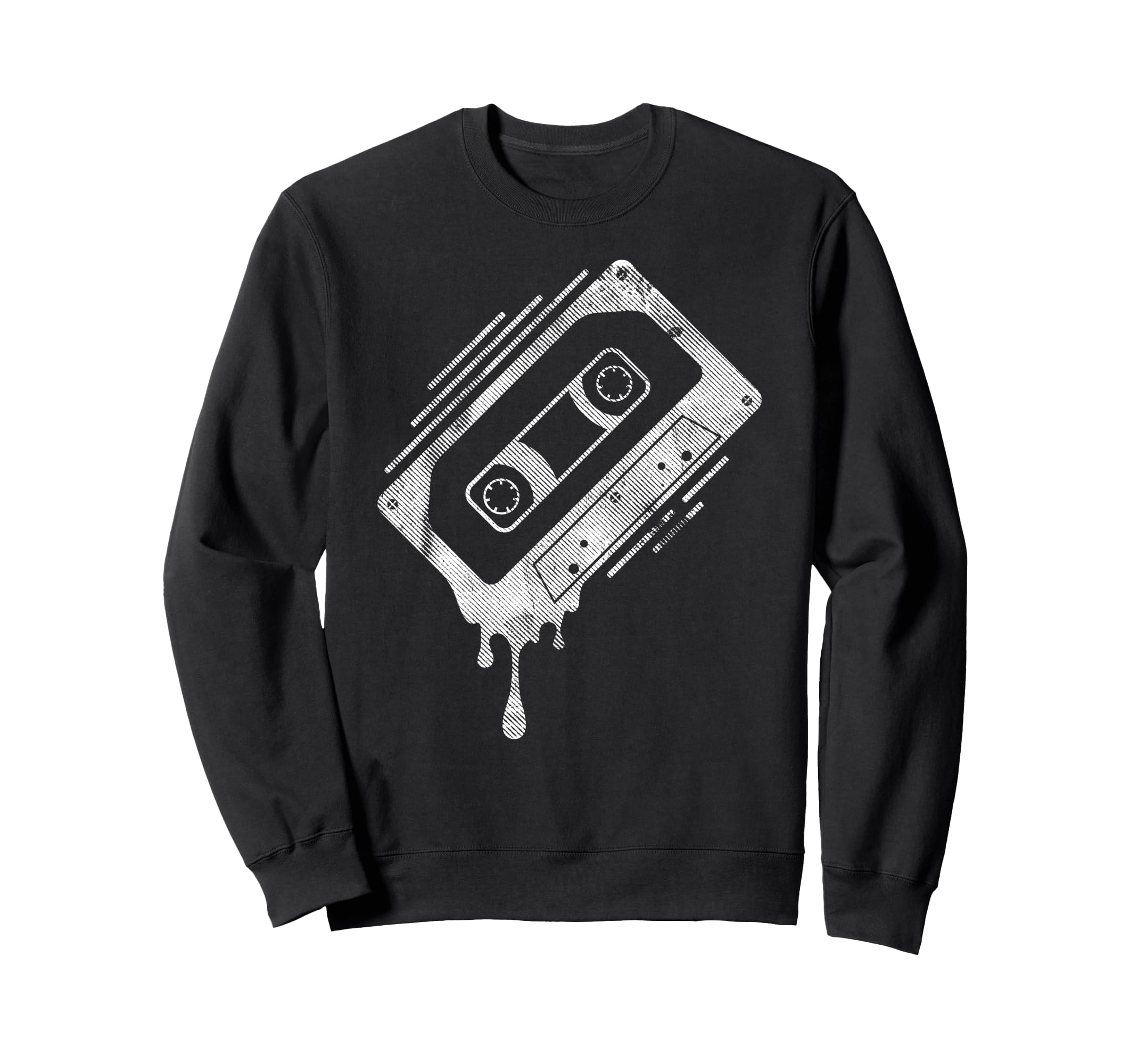 Dripping Cassette Tape Sweatshirt - Casual Everyday Wear Unisex - T-Shirt, Sweatshirt, Hoodie