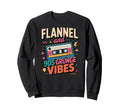 Flannel 90S Grunge Vibes Cassette Sweatshirt - Casual Everyday Wear Unisex - T-Shirt, Sweatshirt, Hoodie