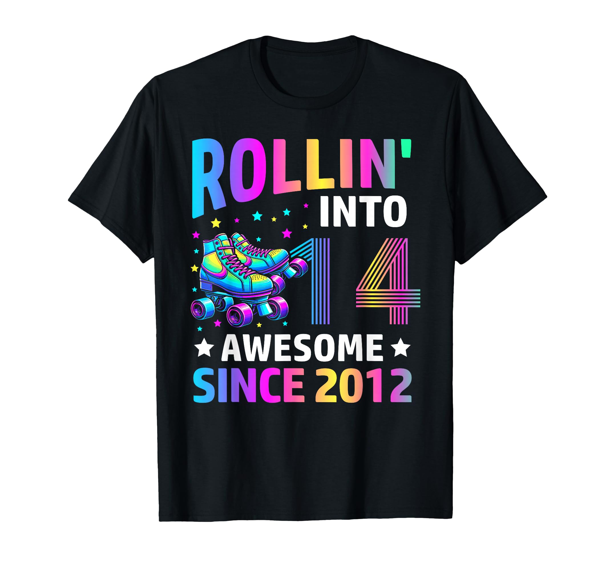 Rolling Into 14 Years Old Skates T-Shirt - Fun Novelty Design for Adults - T-Shirt, Sweatshirt, Hoodie