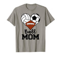 Ball Mom Funny Volleyball Soccer Football T-Shirt - Unique Graphic Unisex - T-Shirt, Sweatshirt, Hoodie