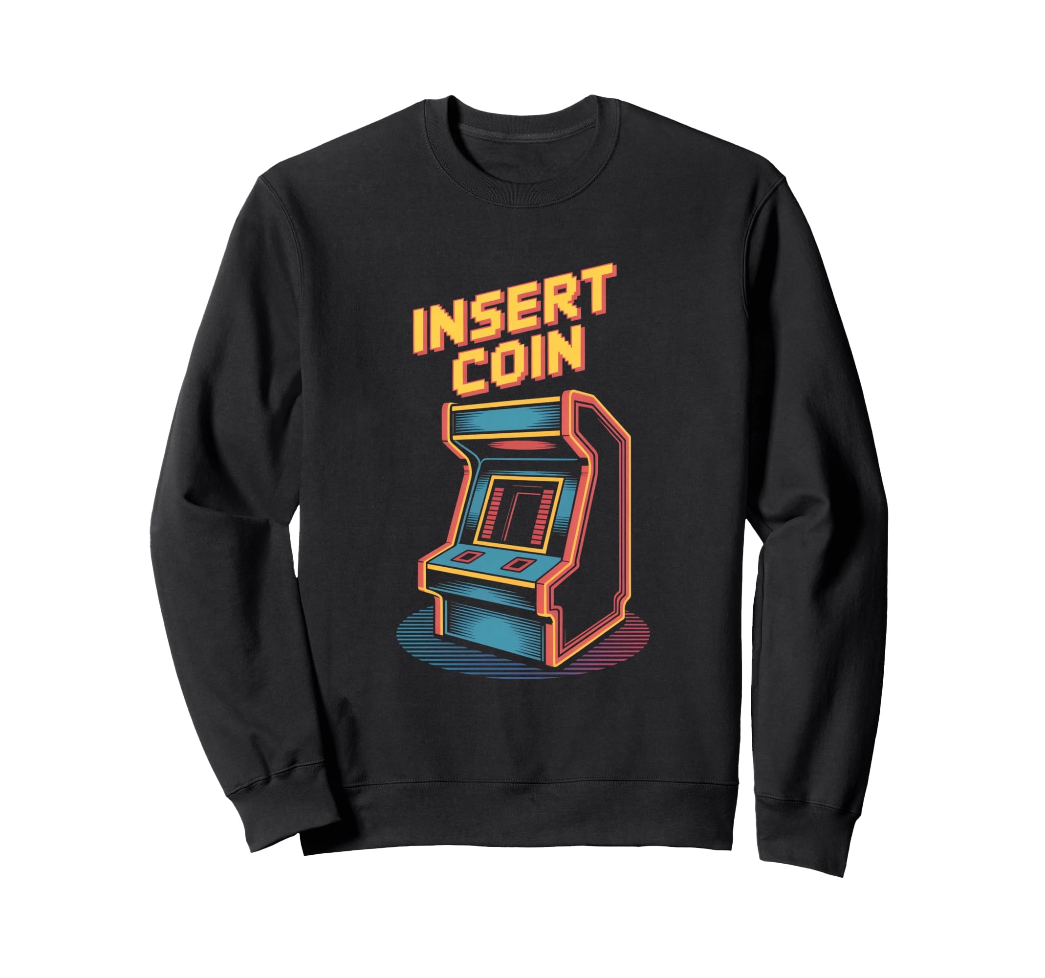 Insert Coin Arcade Cabinet Gaming Sweatshirt - Graphic Print Men Women - T-Shirt, Sweatshirt, Hoodie