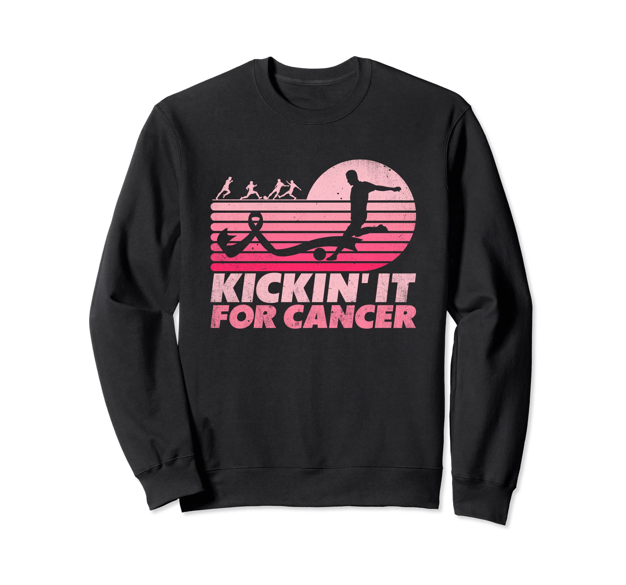 Kickin It Cancer Soccer Ribbon Sweatshirt - Casual Everyday Wear Men Women - T-Shirt, Sweatshirt, Hoodie