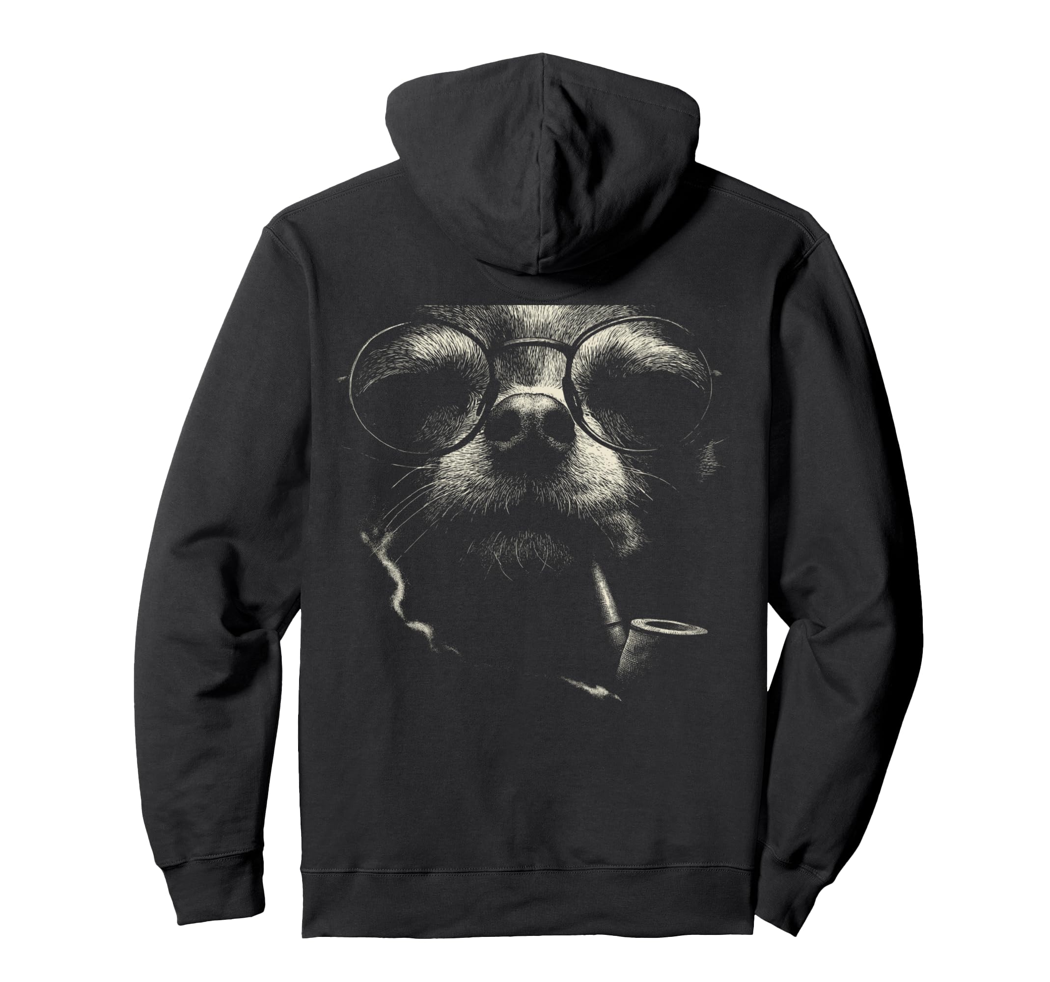 Fun Chihuahua Smoking Pipe Glasses Hoodie - Fun Novelty Design Unisex - T-Shirt, Sweatshirt, Hoodie