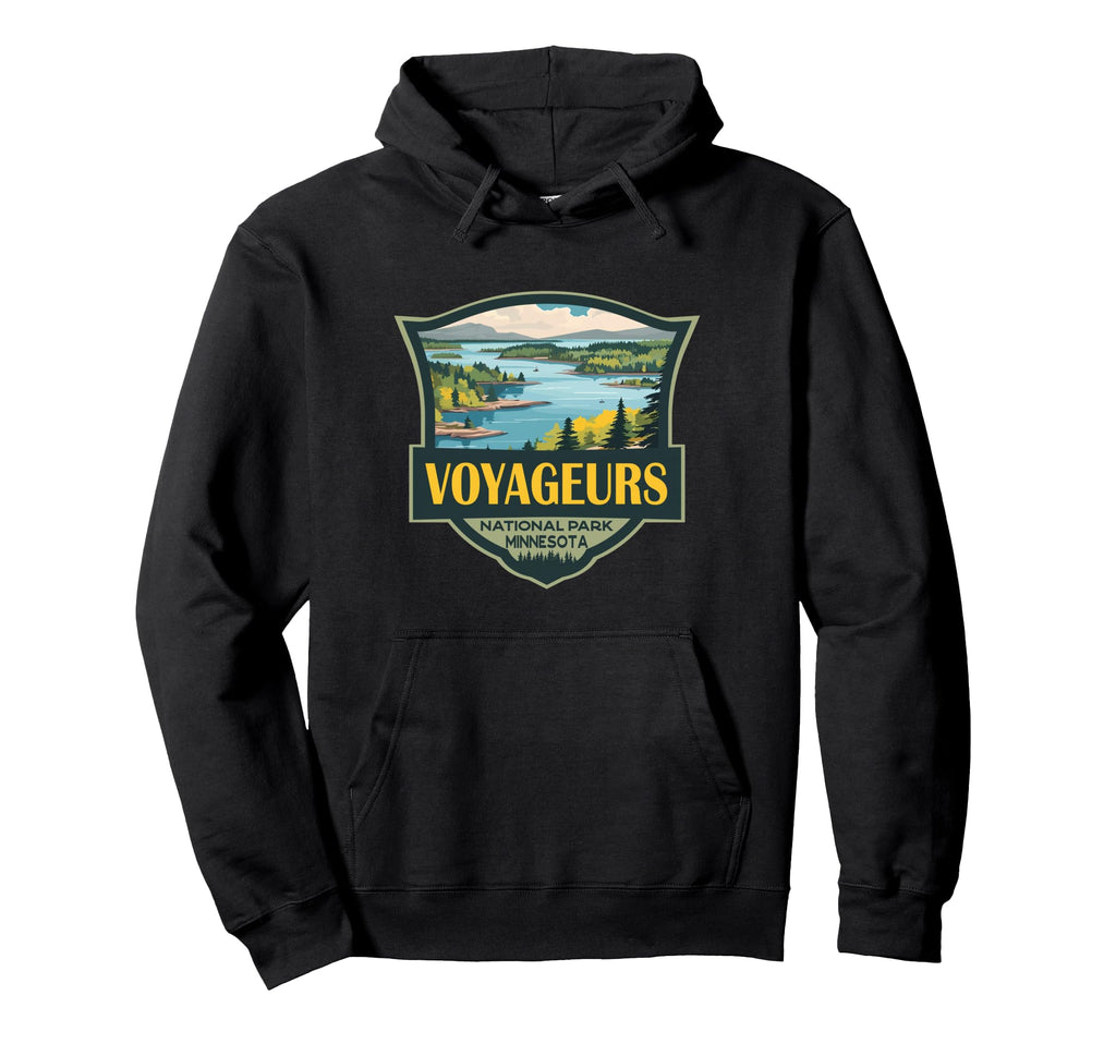 Voyageurs National Park Illustration Badge Hoodie - Custom Art Print Unisex - T-Shirt, Sweatshirt, Hoodie