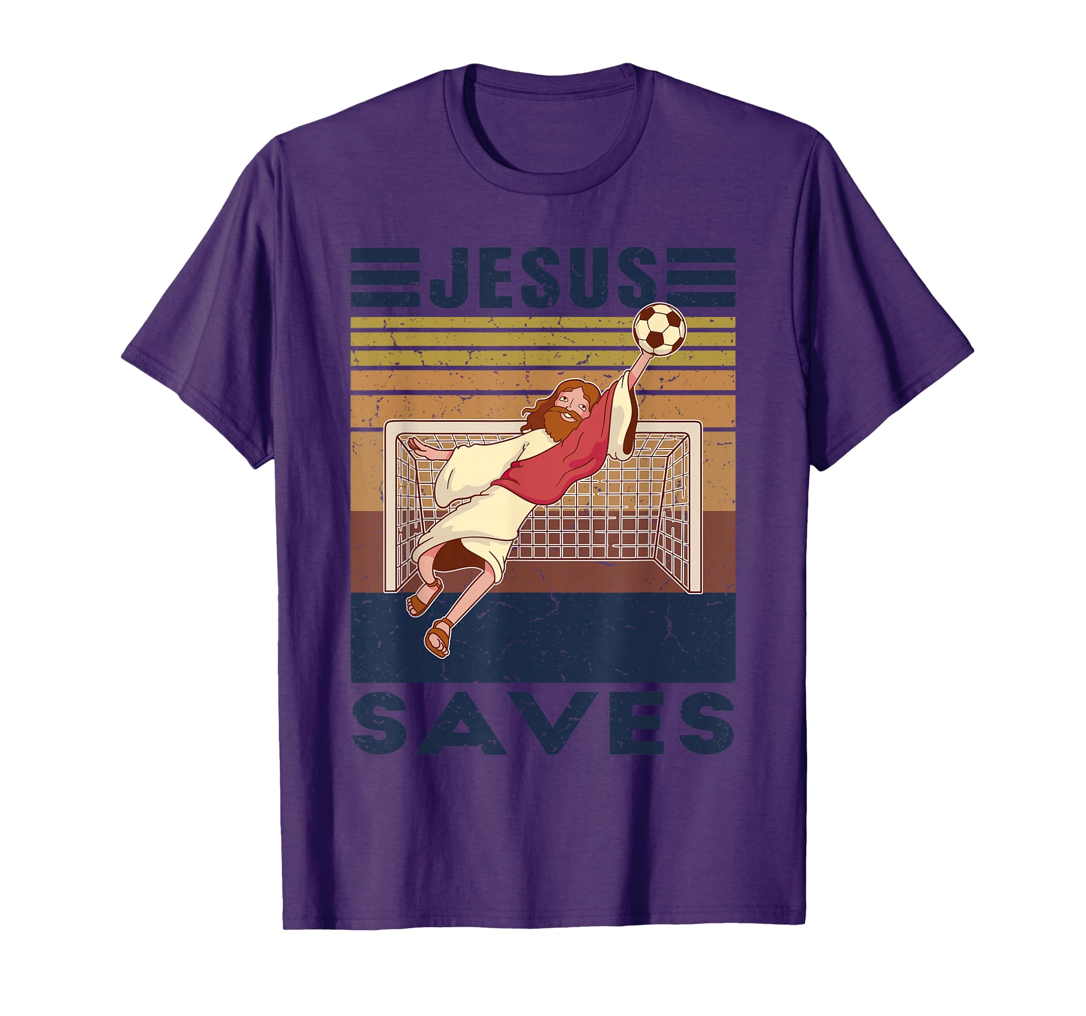 Goalkeeper Jesus Saves Soccer Goal T-Shirt - Graphic Print Men Women - T-Shirt, Sweatshirt, Hoodie