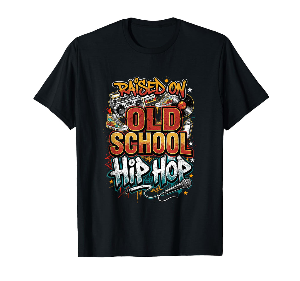 Raised Oldschool Hip Hop 80S 90S T-Shirt - Minimalist Print for Adults - T-Shirt, Sweatshirt, Hoodie