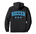 Soccer All Sky Blue Stars Text Hoodie - Aesthetic Graphic Unisex - T-Shirt, Sweatshirt, Hoodie