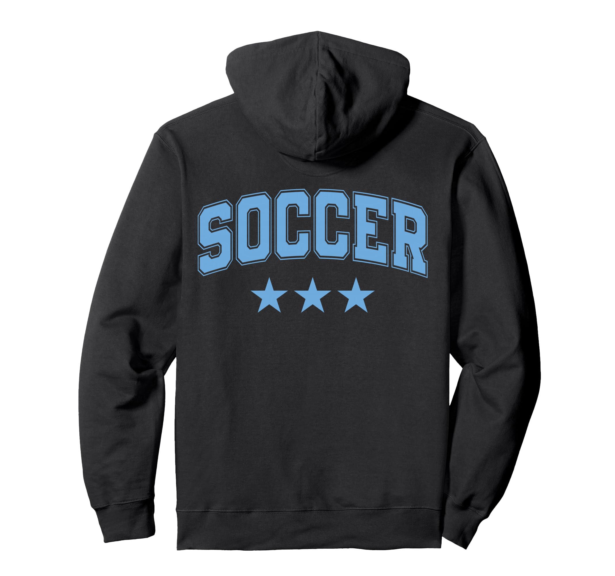 Soccer All Sky Blue Stars Text Hoodie - Aesthetic Graphic Unisex - T-Shirt, Sweatshirt, Hoodie