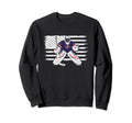 Usa Flag Ice Hockey Enthusiast Sweatshirt - Casual Everyday Wear Unisex - T-Shirt, Sweatshirt, Hoodie