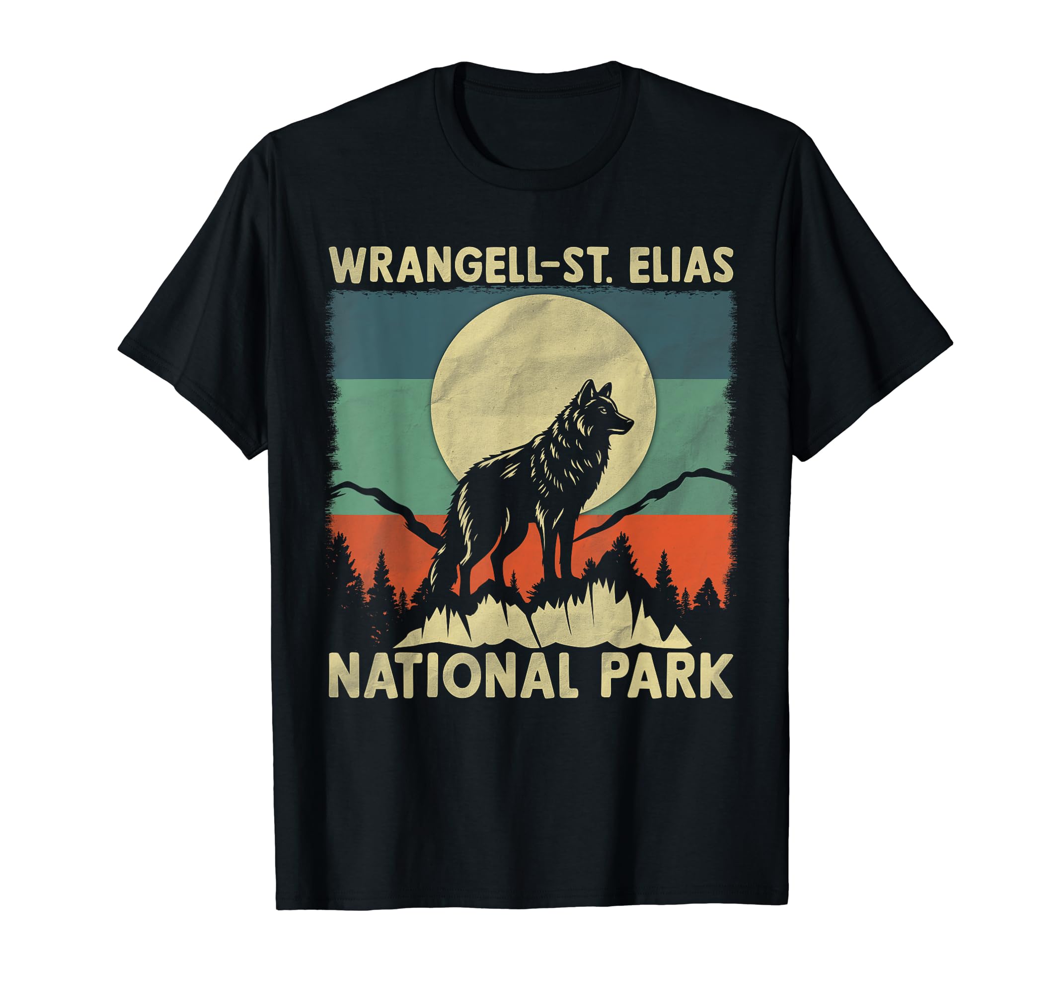 Wolf Wrangell St Elias National Park T-Shirt - Fun Novelty Design Unisex - T-Shirt, Sweatshirt, Hoodie
