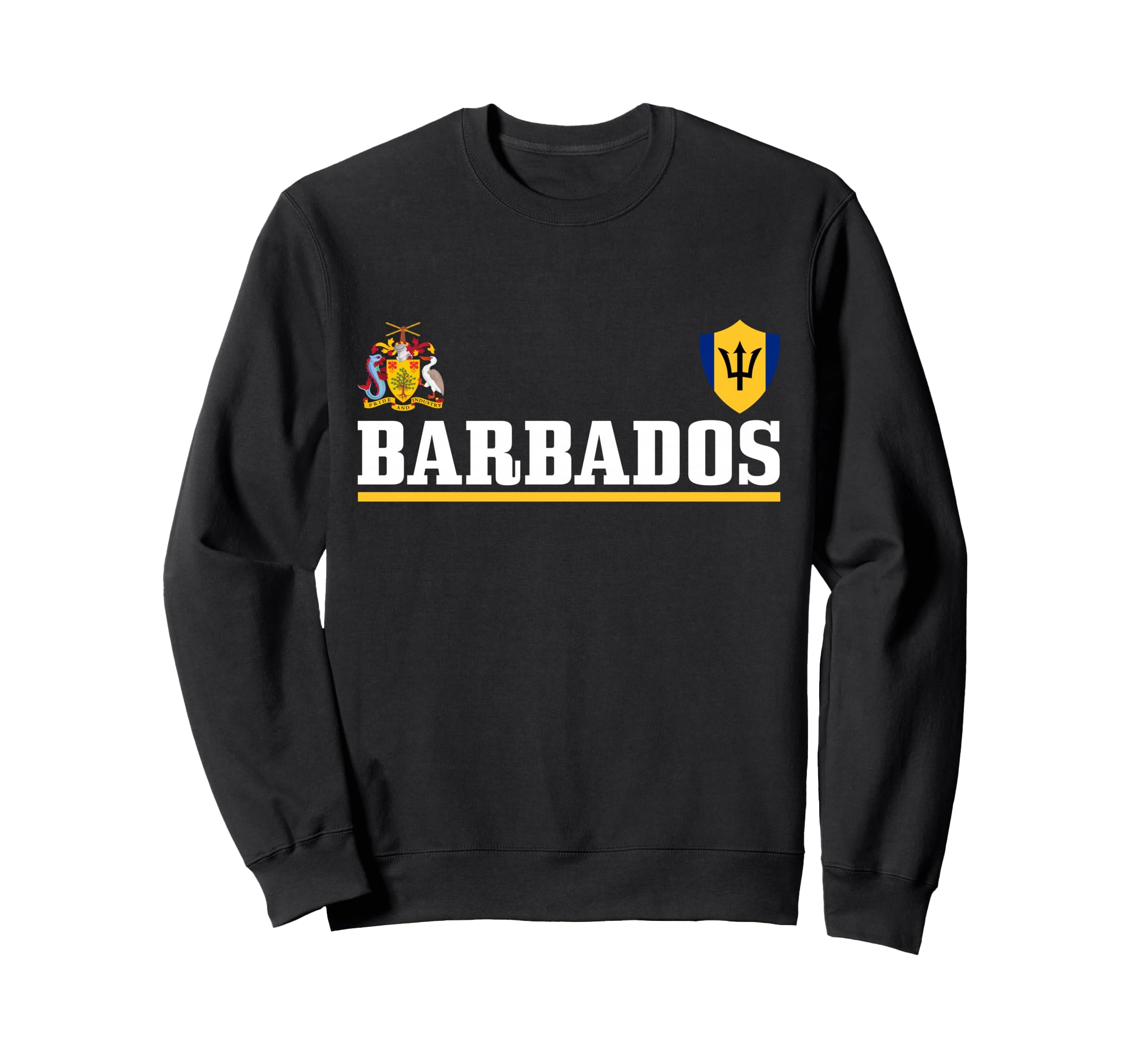 Barbados Heart Pride Soccer Sweatshirt - Minimalist Print for Adults - T-Shirt, Sweatshirt, Hoodie