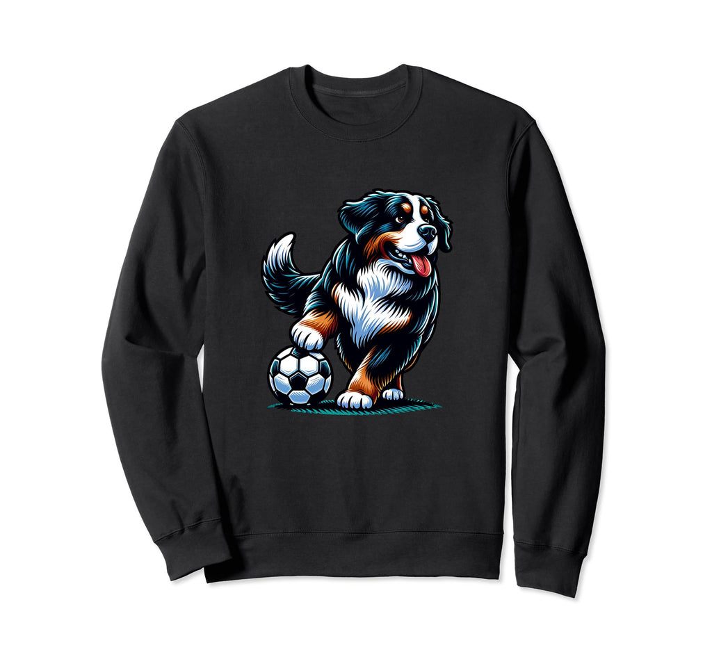 Bernese Mountain Dog Soccer Sweatshirt - Fun Novelty Design for Adults - T-Shirt, Sweatshirt, Hoodie