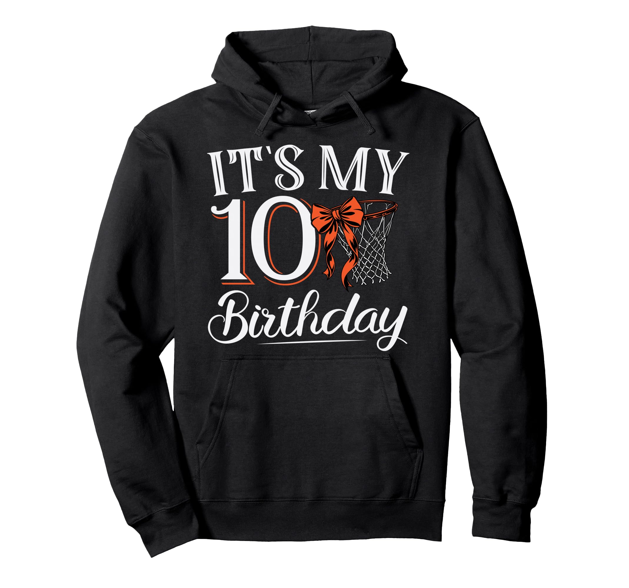 Orange Coquette Basketball Its My 10 Hoodie - Graphic Print for Adults - T-Shirt, Sweatshirt, Hoodie