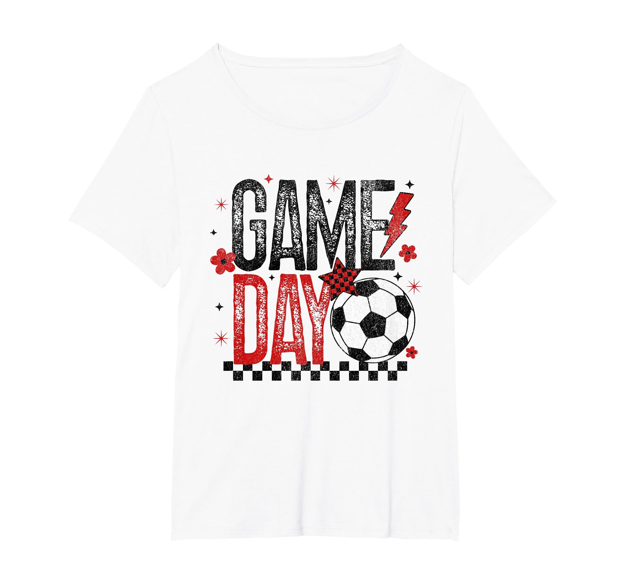 Game Day Soccer Season Checkered Black T-Shirt - Minimalist Print Unisex - T-Shirt, Sweatshirt, Hoodie
