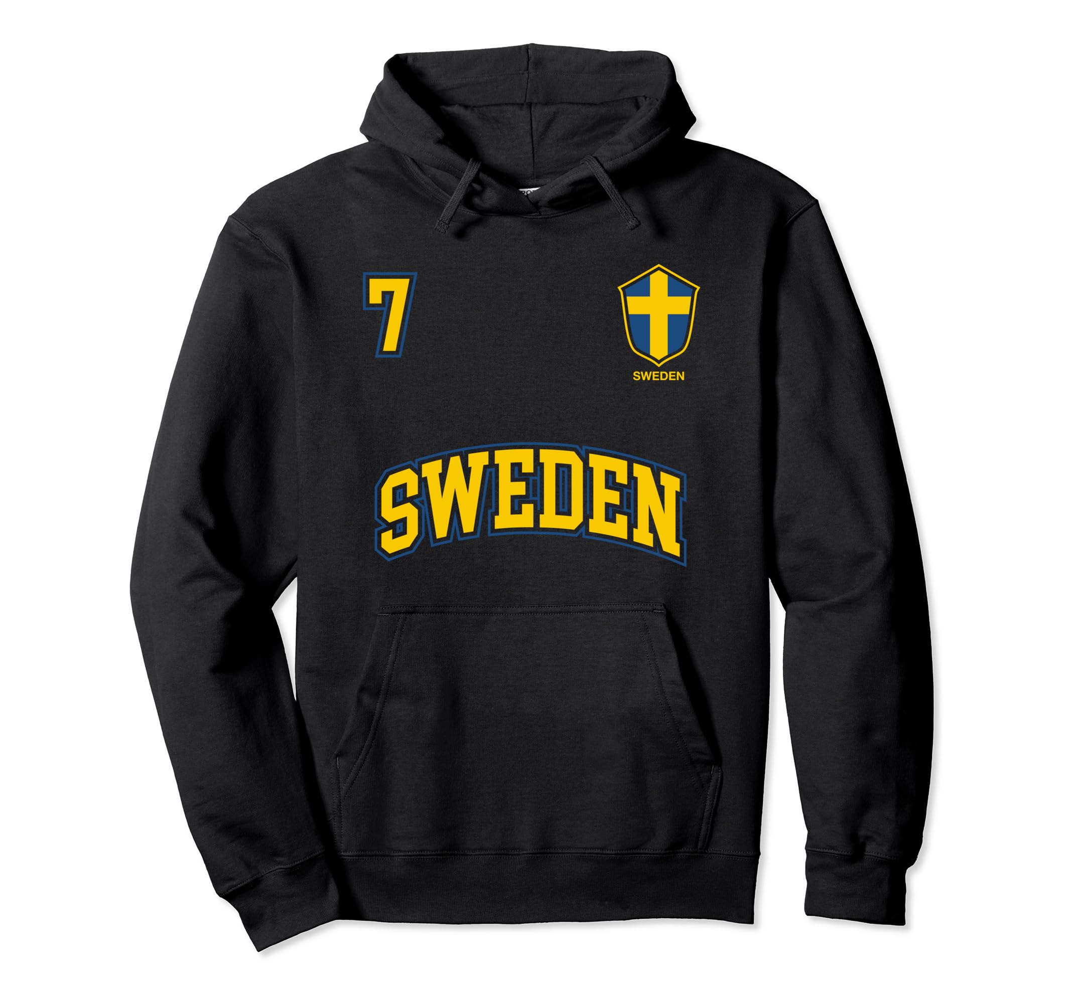 Sweden Team No 7 Sports Swedish Flag Hoodie - Streetwear Style for Adults - T-Shirt, Sweatshirt, Hoodie