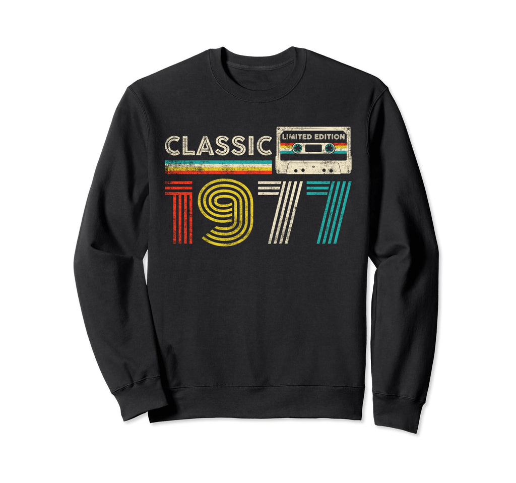 1977 1977 Cassette Tape Birthday Sweatshirt - Custom Art Print for Adults - T-Shirt, Sweatshirt, Hoodie