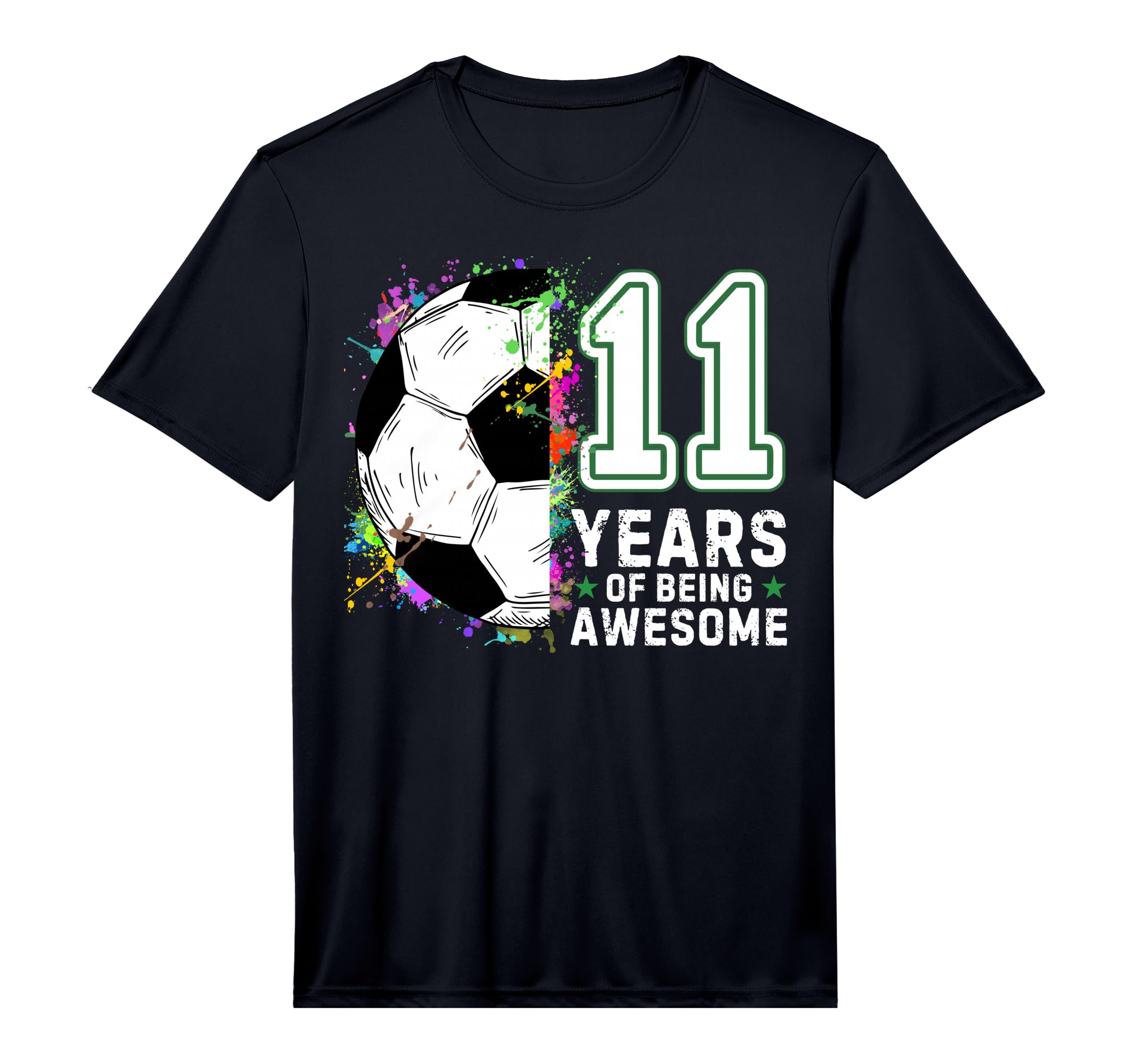 11 Years Being Awesome Soccer Birthday 11Th T-Shirt - Graphic Print Unisex - T-Shirt, Sweatshirt, Hoodie