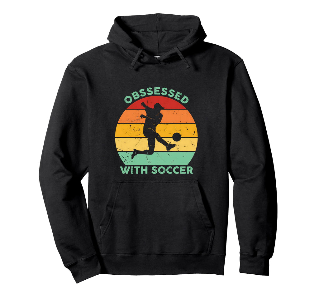 Sunset Soccer Silhouette Obsessed Soccer Hoodie - Aesthetic Graphic Unisex - T-Shirt, Sweatshirt, Hoodie
