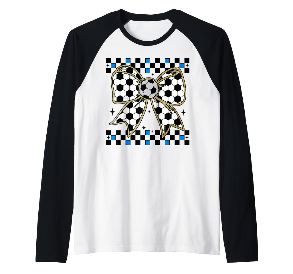 Soccer Bow Checkered Ribbon Gift Sports Hoodie - Trendy Graphic for Adults - T-Shirt, Sweatshirt, Hoodie