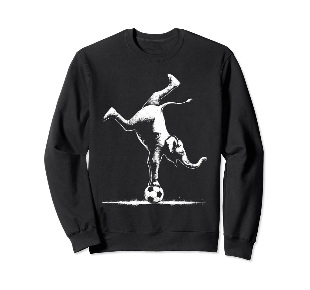 Elephant Handstand Soccer Ball Sweatshirt - Minimalist Print for Adults - T-Shirt, Sweatshirt, Hoodie
