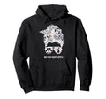 Mom Both Messy Bun Cheerleader Soccer Hoodie - Graphic Print Men Women - T-Shirt, Sweatshirt, Hoodie