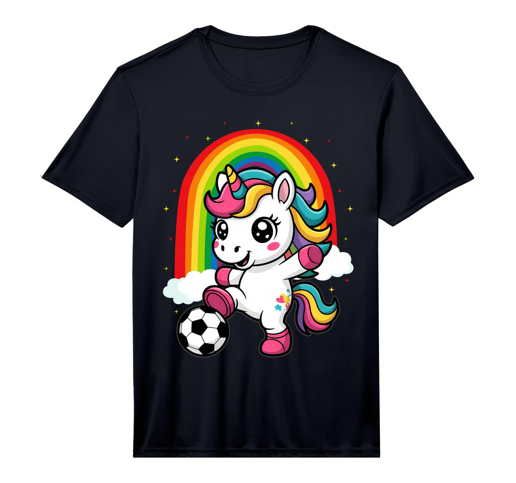 Unicorn Playing Soccer Performance T-Shirt - Custom Art Print for Adults - T-Shirt, Sweatshirt, Hoodie