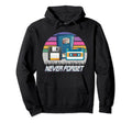 Never Forget Cassette Tape Floppy Disk Vhs Hoodie - Unique Graphic Unisex - T-Shirt, Sweatshirt, Hoodie